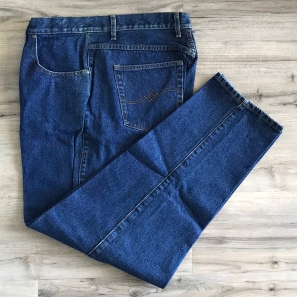 Attrak Men’s Vintage Denim Jeans Dark Blue Size L - 38W x 32L